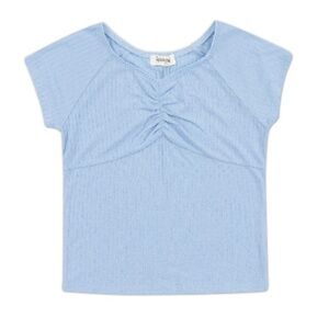 Speechless Big Girls Cinched Detail Knit Ribbed V-neck Top